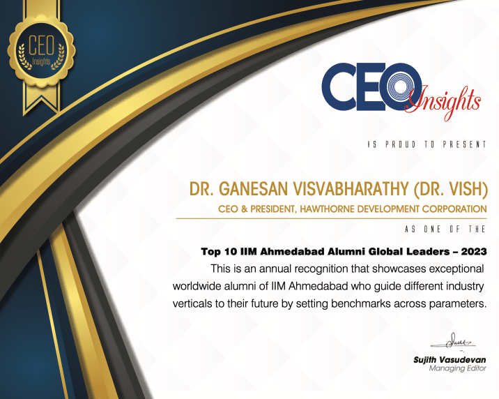 Dr Vish recognized among top 10 global leaders by CEO Insights magazine..